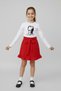 Girl's White Long Sleeve Ataturk T-Shirt Red Ruffled Skirt April 23 October 29 Show Outfit