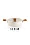Ceramoni Ceramic Flat Pot 30 cm and Pan Set – Cream - 4