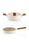 Ceramoni Ceramic Flat Pot 30 cm and Pan Set – Cream