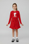 Girl's Red Long Sleeve Ataturk T-Shirt Red Ruffled Skirt October 29 April 23 Show Outfit - 2
