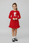 Girl's Red Long Sleeve Ataturk T-Shirt Red Ruffled Skirt October 29 April 23 Show Outfit - 3