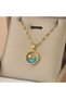 Steel Gold Color Ocean Style Zircon Stone Blue Whale Necklace
