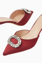 Aliyah 70 Crystal Buckle Satin, Pointed Toe Handmade Stylish and Elegant Mule - 4