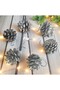 6-Piece Silver Color Real Pine Cone Christmas Tree and Decor Ornament – 4 cm - 4