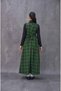 Green Checker Pattern Cotton Plaid Gilet Dress - 7