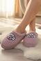 Ft 102 Dog Embroidered Women's House Slippers Plush Slippers Dowry and Bundle Slippers Do Not Make Noise Thick Sole - 2