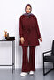 Burgundy Waist-Tied Modal Tunic Trouser Suit