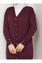 Women's Buttoned Sleeve-Ended Ribbed Knit Cardigan - 6