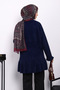 Navy Blue Flounce Angora Soft Knit Tunic - 4