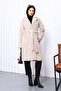 Stone Buttoned Long Pocket Fur Coat - 2
