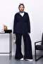 Navy Blue Belted Pants Suit - 3