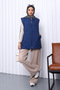 Navy Blue Quilted Lined Vest - 2