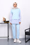 Baby Blue Shirt Garnished Modal Tunic Trouser Set
