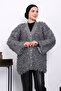 Smoked Buttoned Angora Cardigan - 3