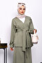 Khaki Belted Trouser Suit - 3
