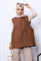 Brown Quilted Lined Vest - 3