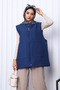 Navy Blue Quilted Lined Vest - 3
