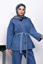 Blue Belted Jacket with Trousers and Jeans - 3