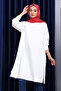 Ecru Modal Tunic with Slits on the Sides - 2