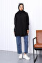 Black Crew Neck Mercerized Knitwear Tunic - 2