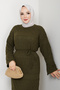 Women's Underwear Set with Inner Lining, Double Set, Diamond Patterned Mesh Knitwear Dress - 5