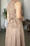 Suede Vest Skirt Set with Belt and Slit Midi Length - 5