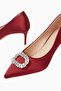 Novi 70 Crystal Brooch Satin, Pointed Toe Heeled Shoes - 4
