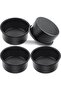 4 Inch Cake Pan 4 Piece Nonstick Round Baking Molds Stainless Steel Core 2 Inch Deep