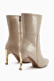 Pointed Toe Thin Gold Heels Short Boots - 4