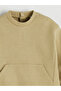Lcw Baby Khaki Crew Neck Baby Boy Sweatshirt and Pants 2-Piece Set - 6