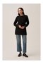 Black-Smooth Textured Gold Buttoned Sweatshirt - 2