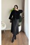 Women's Front Tie Fox Fabric Kimono Jacket M25109 - Black - 3