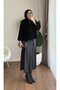 Women's Front Tie Fox Fabric Kimono Jacket M25109 - Black - 4