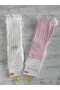 Girl's Knee-High Socks Cotton Ribbed Lace Scented Breathable Anti-Sweat Single Ecru - 7