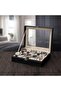 Watch Organizer Box with Glass Top & Removable Pillows (Black) - 6