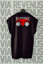 Via Revenus Gym Bull Back Printed Zero Sleeve Crew Neck Sports Tshirt