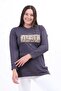 Women's Crew Neck Crystal Fabric Slit Soft Textured Hijab Tunic