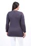 Women's Crew Neck Crystal Fabric Slit Soft Textured Hijab Tunic - 6