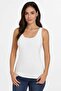2 Pieces Women's Jacquard Tank Top Wide Strap Black-White 100% Cotton - 3