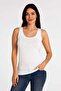 2 Pieces Women's Jacquard Tank Top Wide Strap Black-White 100% Cotton - 7