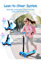 Kids Kick Scooter with Flashing Wheels and Adjustable Handle, 3-Wheel Kids Scooter for 7+ Children - 6