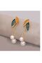 Vintage Leaf Cast Steel Dangle Gold Women's Earrings - 2