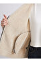 Biker Collar Oversize Women's Suede Coat - 4