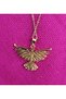 Steel Necklace with Stone Bird Figure - 2