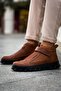 Ch103 Pyramid Long Men's Sports Casual Slip-On Velcro Leather Boots Cst - Tan