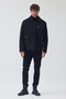 Men's Black Color Wide Fit Zippered Quilted and Fur Lined Cashmere Coat - 3