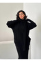 Women's Black Scarf Hair Braided Skirt Sweater Scarf 3-Piece Set - 6