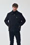 Men's Black Color Wide Fit Zippered Quilted and Fur Lined Cashmere Coat - 4