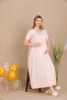 Buttoned V-Neck and Lace Rose Detailed Short Sleeve Maternity&Postpartum Nightgown Dress - 2