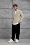 Men's Knitwear Mrk Full Cream Oversize Zippered Knitwear Fabric - 3